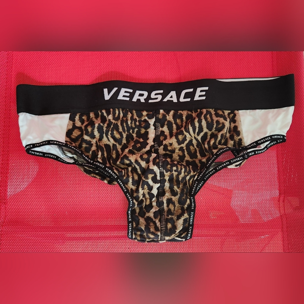 Versace Leopard print jock strap